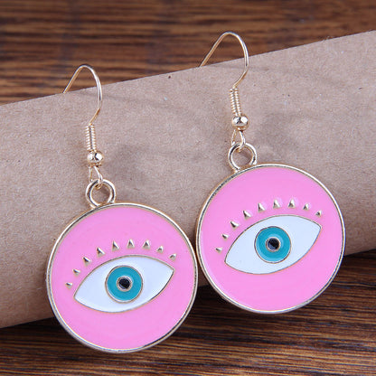 Fashion Eye Alloy Enamel Women's Drop Earrings 1 Pair