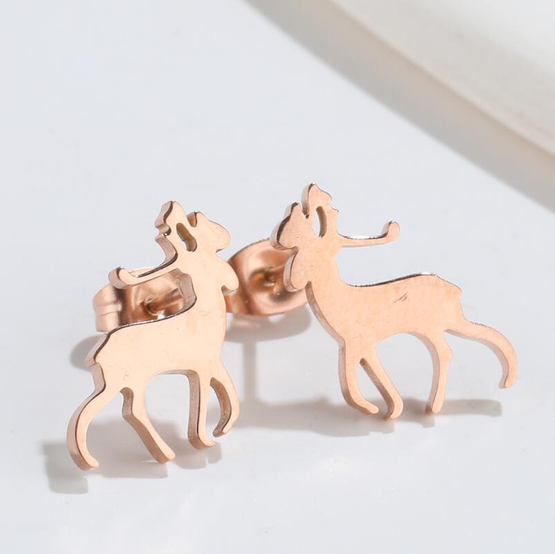 1 Pair Simple Style Animal Titanium Steel Ear Studs