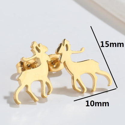 Women's Simple Style Animal Snowflake Stainless Steel No Inlaid Ear Studs Stainless Steel Earrings