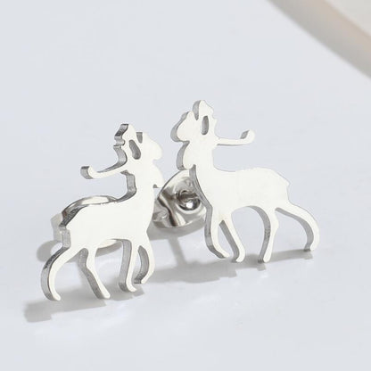 1 Pair Simple Style Animal Titanium Steel Ear Studs