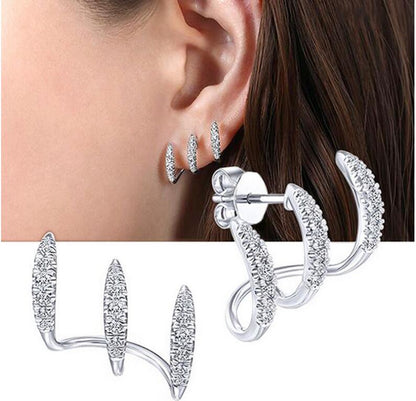 Fashion Geometric Alloy Inlay Artificial Rhinestones Women's Ear Studs 1 Pair