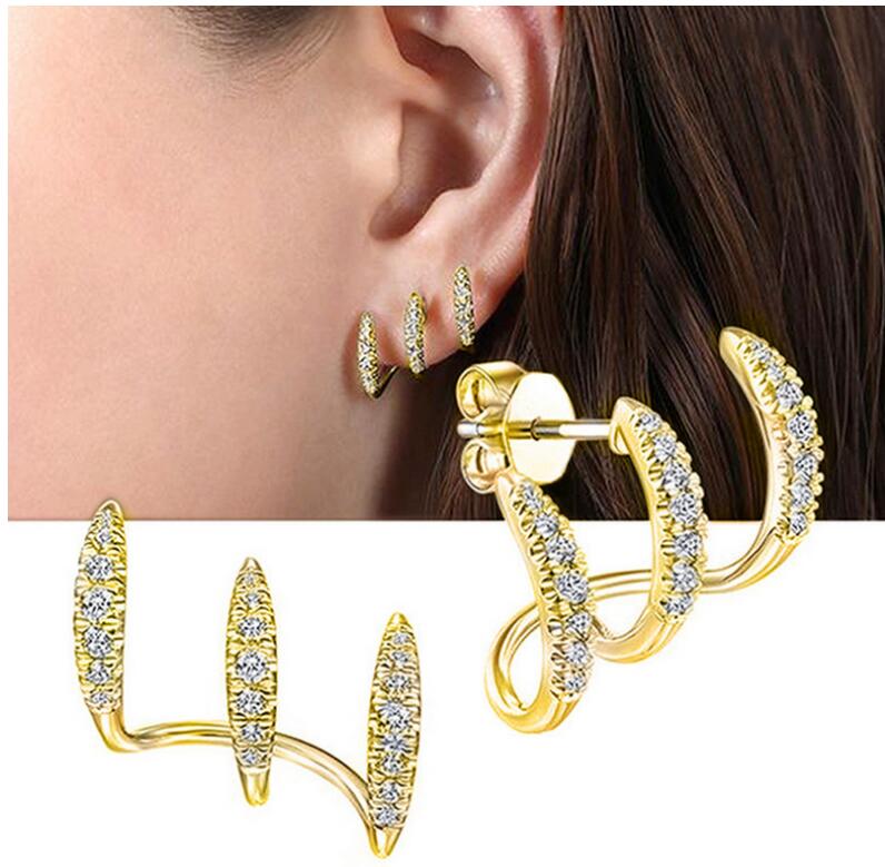 Fashion Geometric Alloy Inlay Artificial Rhinestones Women's Ear Studs 1 Pair