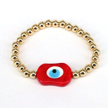 Fashion Eye Glass Copper Beaded Gold Plated Bracelets 1 Piece