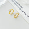 Fashion Geometric Stainless Steel Plating Rhinestones Earrings 1 Pair