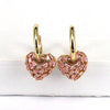 1 Pair Fashion Heart Shape Gold Plated Copper Drop Earrings