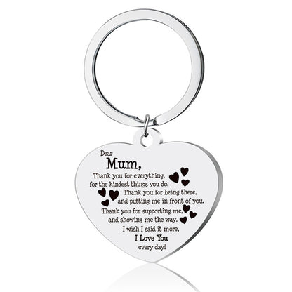 Fashion Letter Heart Shape Stainless Steel Plating Keychain Necklace 1 Piece