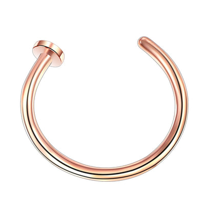 Ig Style Solid Color Stainless Steel Plating 14k Gold Plated Nose Ring