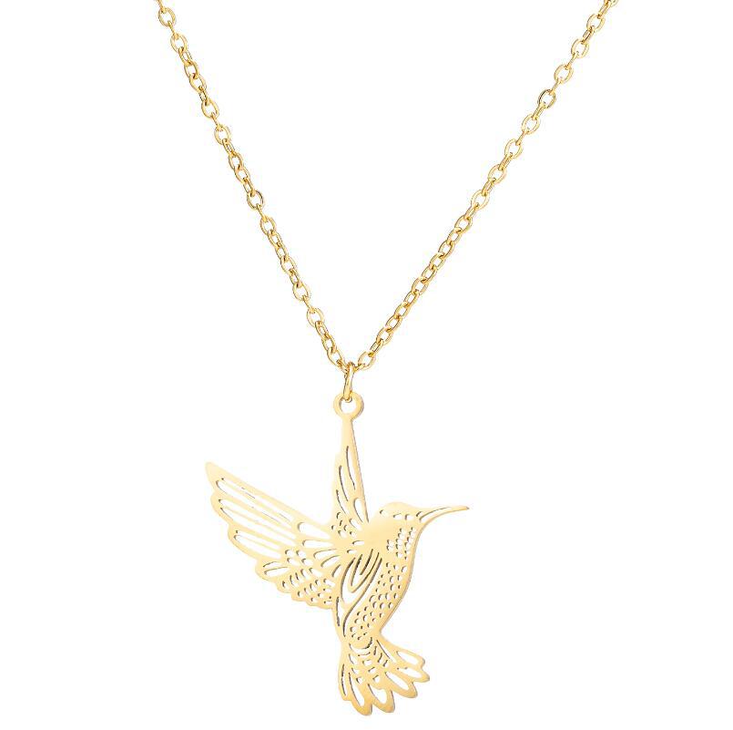 Casual Simple Style Bird Stainless Steel Plating Hollow Out Pendant Necklace