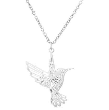 Casual Simple Style Bird Stainless Steel Plating Hollow Out Pendant Necklace