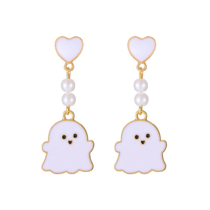 1 Pair Fashion Ghost Pearl Alloy Drop Earrings