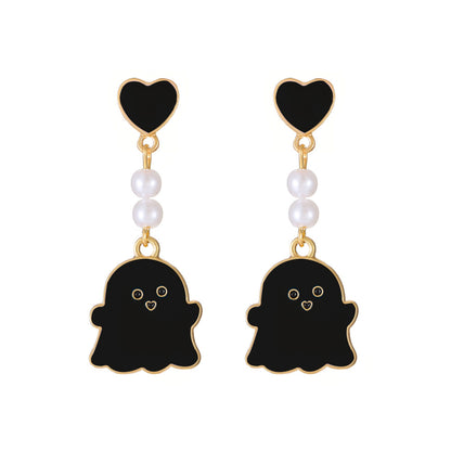 1 Pair Fashion Ghost Pearl Alloy Drop Earrings