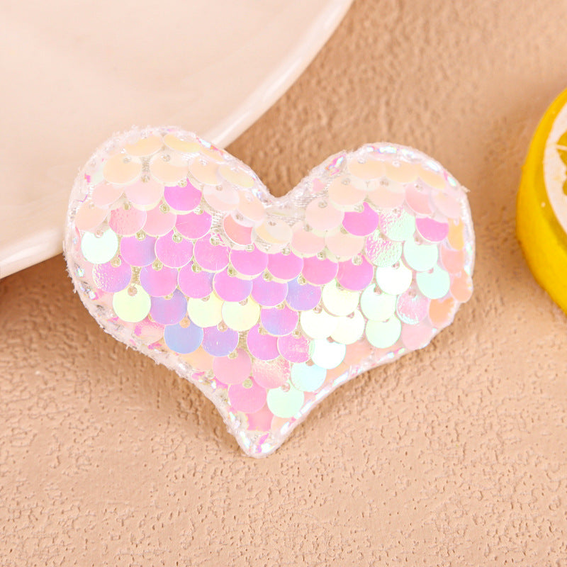 Women'S Cartoon Style Heart Shape Cloth Sequins Hair Clip Hair Band