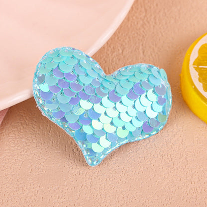 Women'S Cartoon Style Heart Shape Cloth Sequins Hair Clip Hair Band