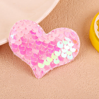 Women'S Cartoon Style Heart Shape Cloth Sequins Hair Clip Hair Band