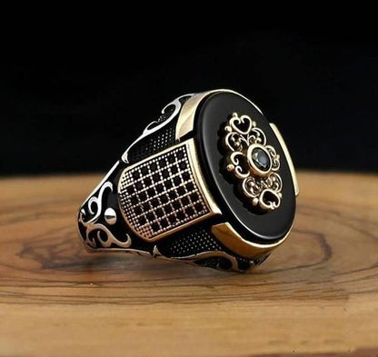 Retro Geometric Alloy Men's Rings