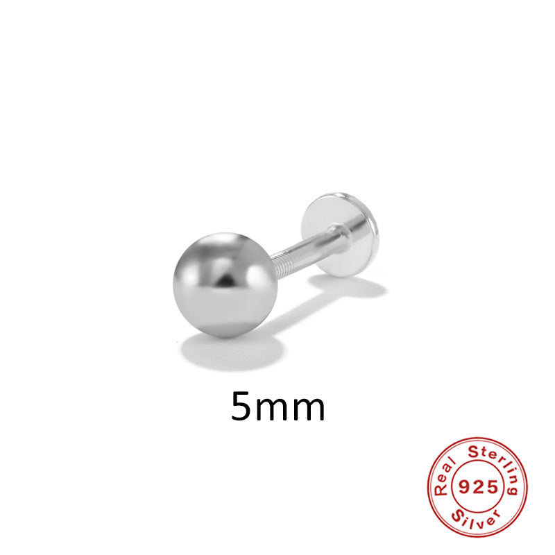 1 Piece Simple Style Solid Color Plating Sterling Silver Rhinestones Ear Studs