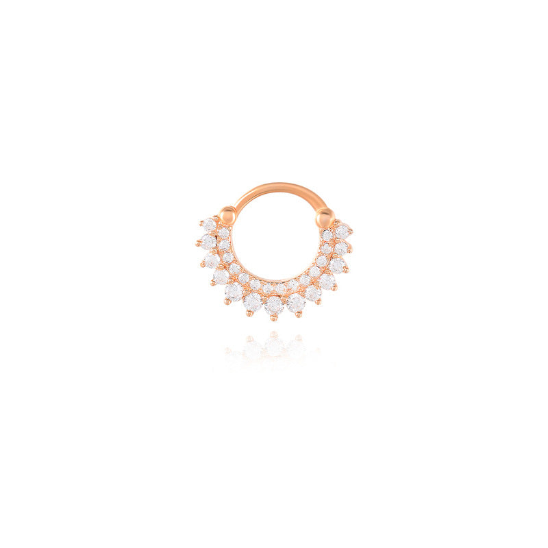 1 Piece Fashion Circle Silver Plating Inlay Zircon Nose Ring