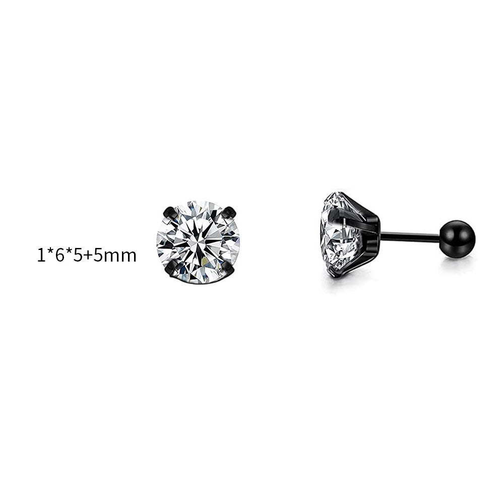 Fashion Round Metal Plating Zircon Women's Ear Studs 1 Piece