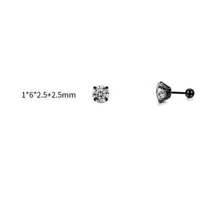 Fashion Round Metal Plating Zircon Women's Ear Studs 1 Piece