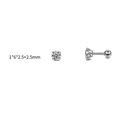 Fashion Round Metal Plating Zircon Women's Ear Studs 1 Piece