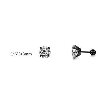 Fashion Round Metal Plating Zircon Women's Ear Studs 1 Piece