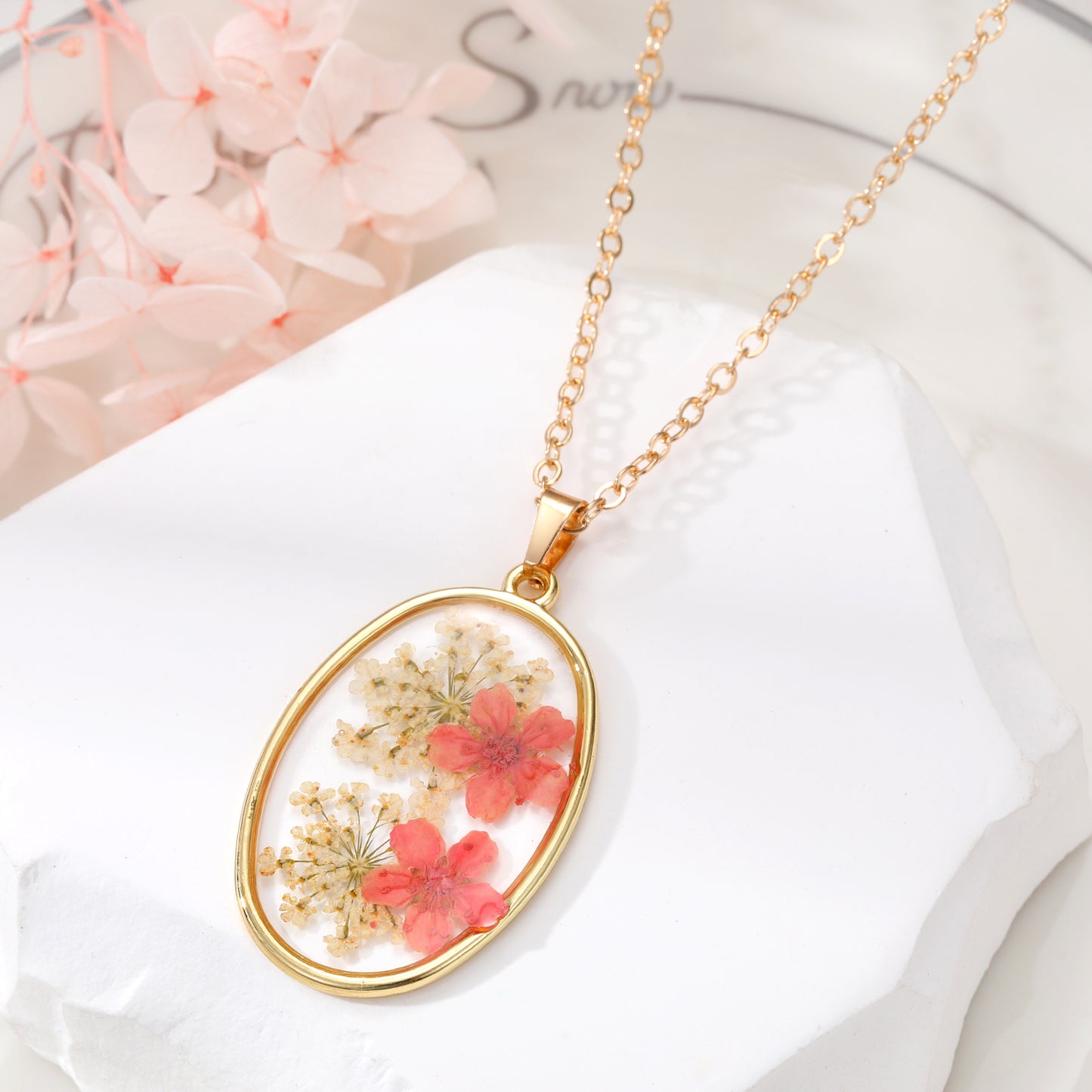 Casual Flower Alloy Resin Women'S Pendant Necklace 1 Piece