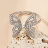 Fashion Butterfly Copper Inlay Zircon Open Ring 1 Piece