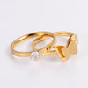 Elegant Butterfly Stainless Steel Zircon Rings 1 Piece