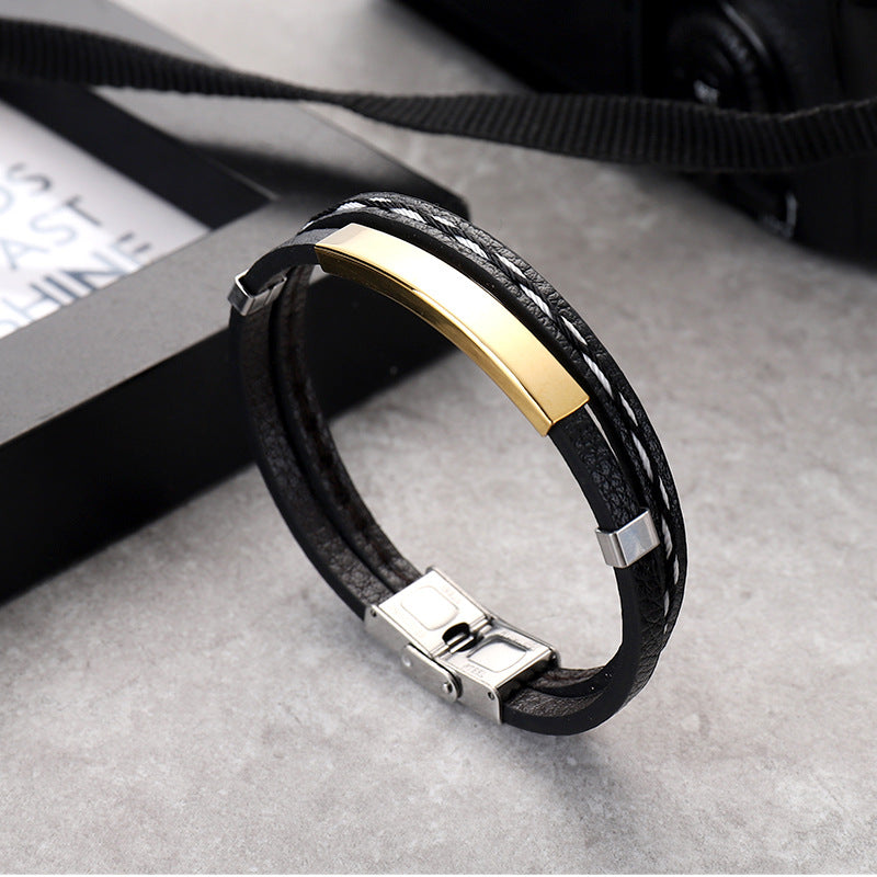 Fashion Geometric Stainless Steel Plating Couple Bracelets