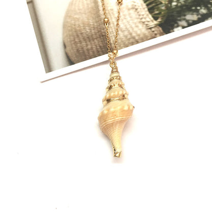 Simple Style Shell Alloy Plating Women's Pendant Necklace