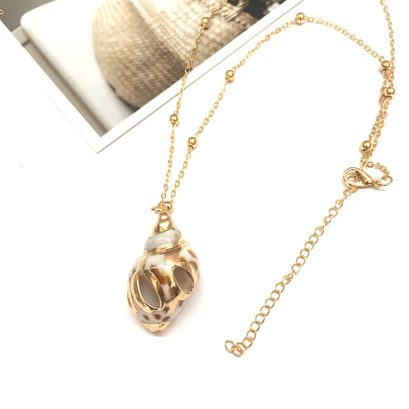 Simple Style Shell Alloy Plating Women's Pendant Necklace