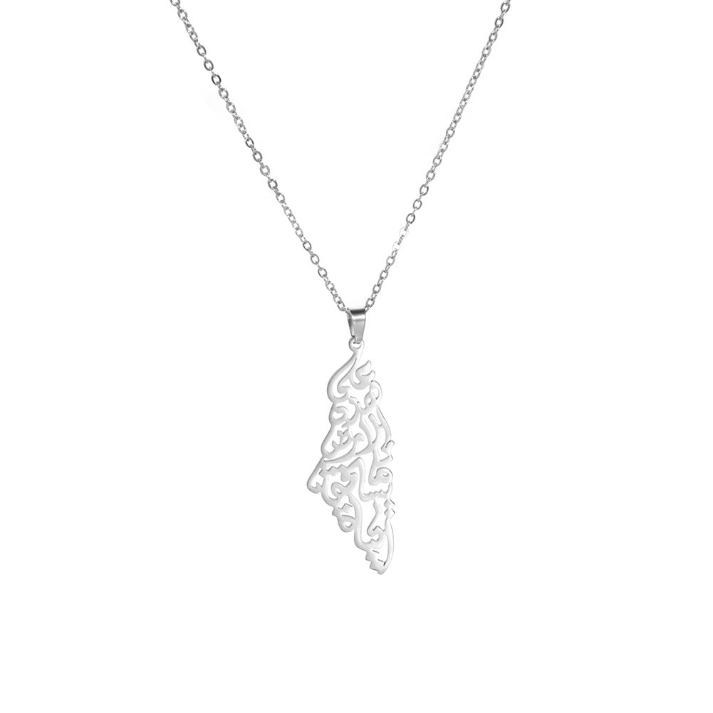 Elegant Map Stainless Steel Plating Necklace