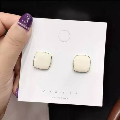 Retro Square Arylic Women's Ear Studs 1 Pair