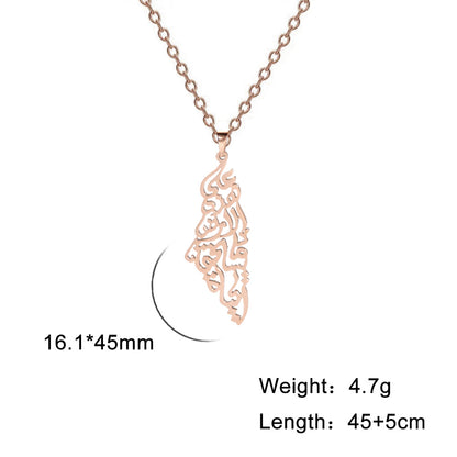 Elegant Map Stainless Steel Plating Necklace