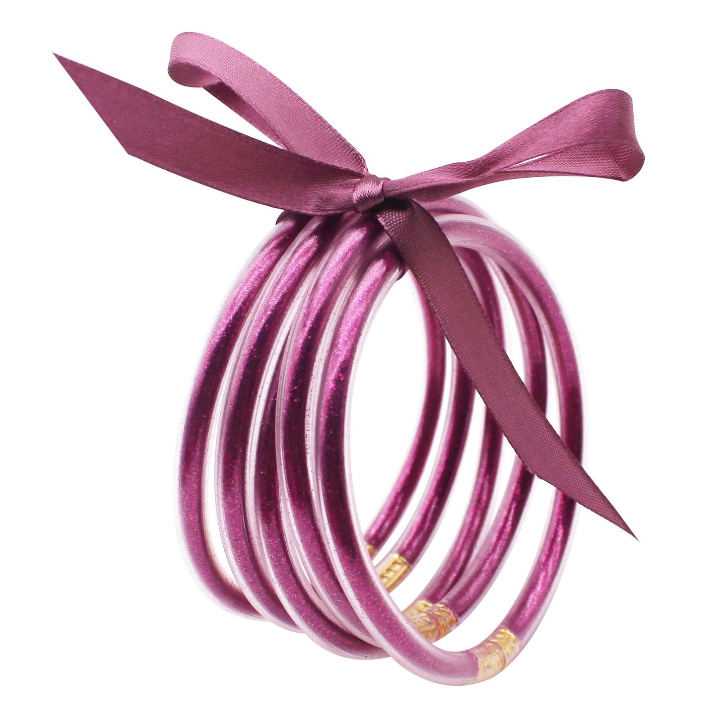 Fashion Circle Plastic Tube Ribbon Glitter Women's Bangle