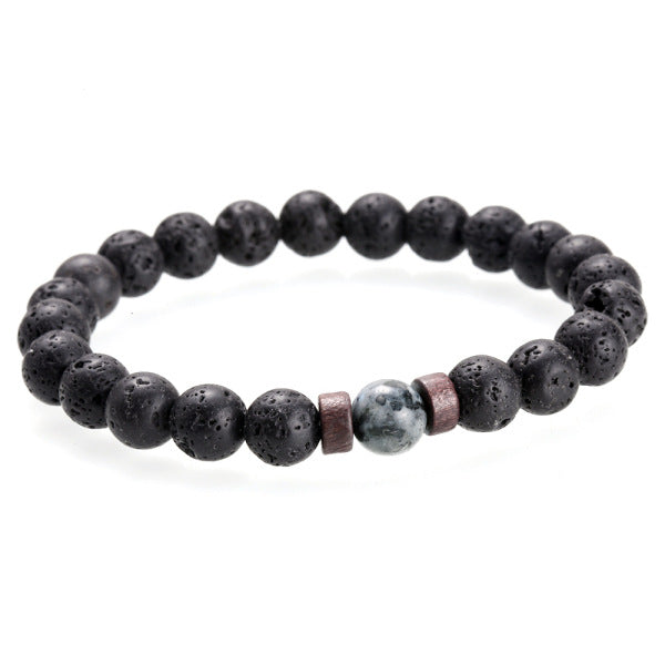 Retro Geometric Alloy Volcanic Rock Bracelets