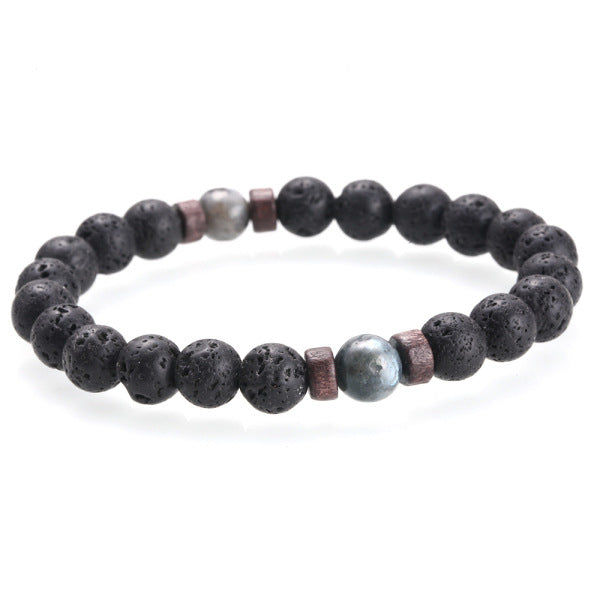 Retro Geometric Alloy Volcanic Rock Bracelets