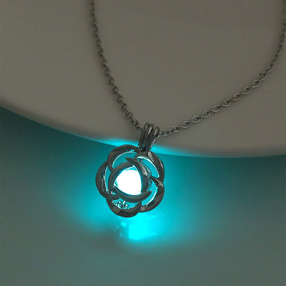 Shiny Geometric Moon Alloy Luminous Women's Men's Necklace 1 Piece