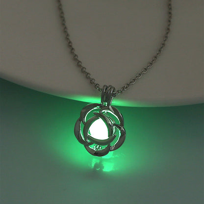 Shiny Geometric Moon Alloy Luminous Women's Men's Necklace 1 Piece