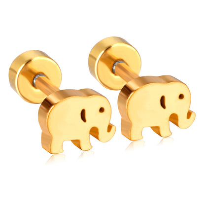 Cute Elephant Stainless Steel Ear Studs 1 Pair