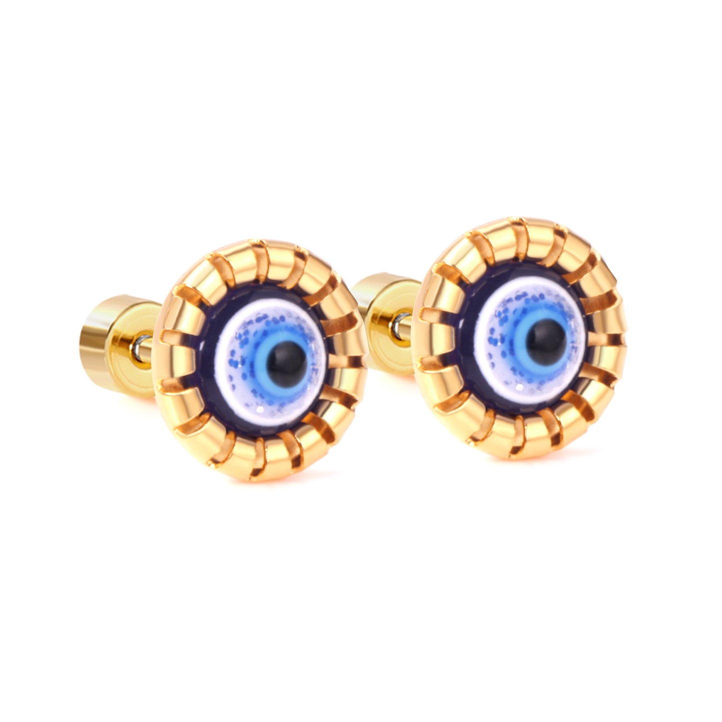 Fashion Geometric Devil's Eye Stainless Steel Ear Studs 1 Pair