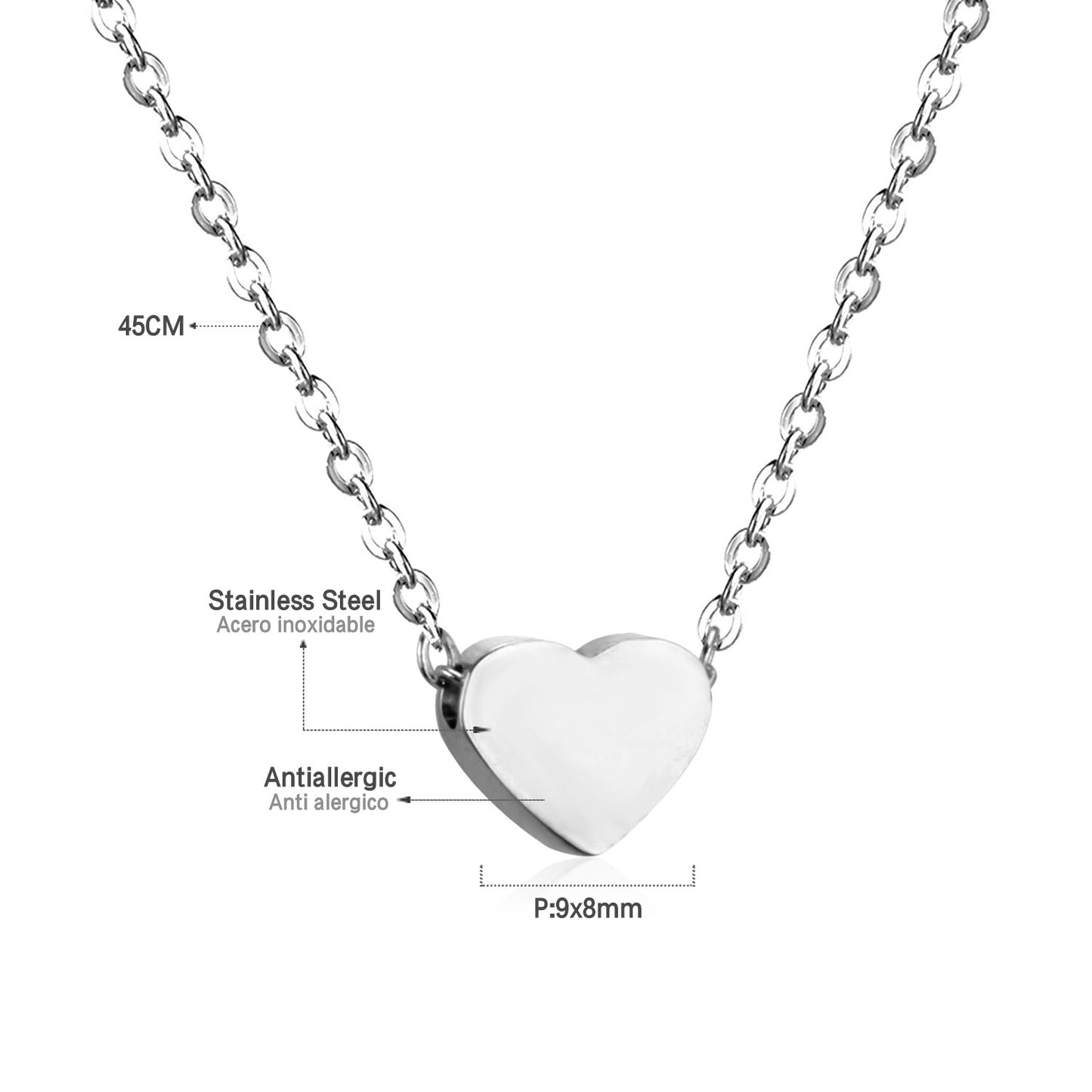 Fashion Star Moon Heart Shape Stainless Steel Pendant Necklace 1 Piece