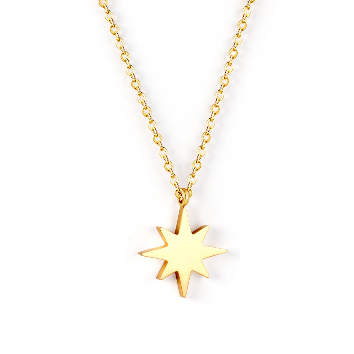 Simple Style Round Star Stainless Steel Plating Necklace 1 Piece