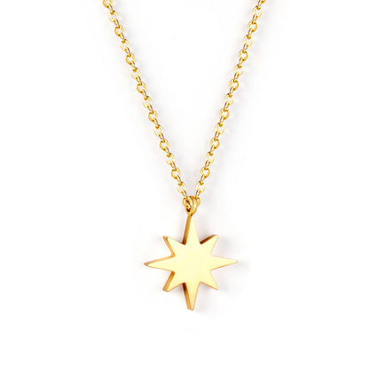 Simple Style Round Star Stainless Steel Plating Necklace 1 Piece