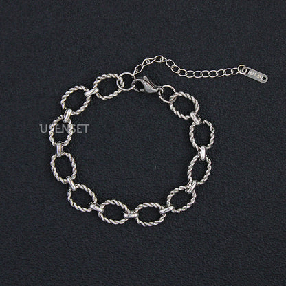 Simple Style Geometric Titanium Steel Plating Bracelets 1 Piece