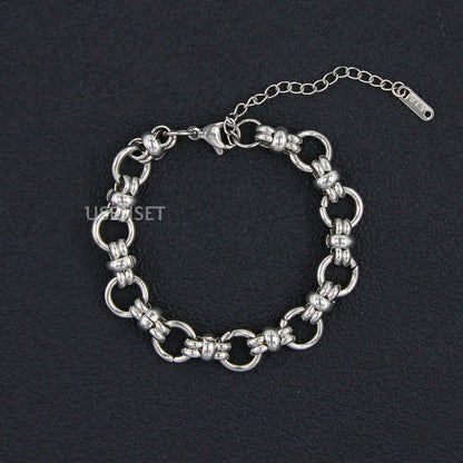 Simple Style Geometric Titanium Steel Plating Bracelets 1 Piece