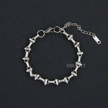 Simple Style Geometric Titanium Steel Plating Bracelets 1 Piece