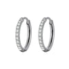 Simple Style Geometric Stainless Steel Rhinestones Hoop Earrings 1 Pair