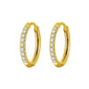 Simple Style Geometric Stainless Steel Rhinestones Hoop Earrings 1 Pair