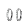 Simple Style Geometric Stainless Steel Rhinestones Hoop Earrings 1 Pair